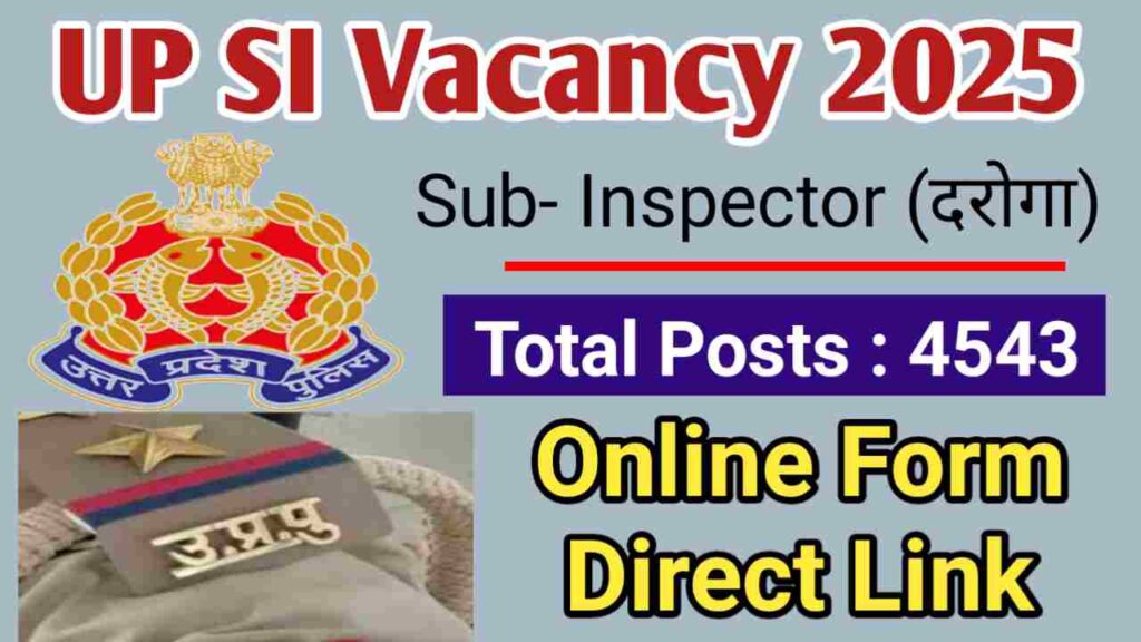 UP SI Vacancy 2025 Notification